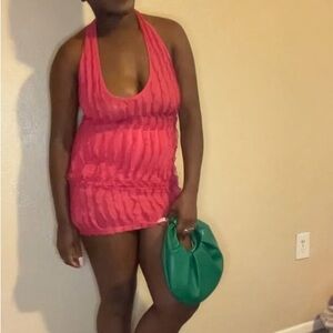 Pink Halter Mini Dress